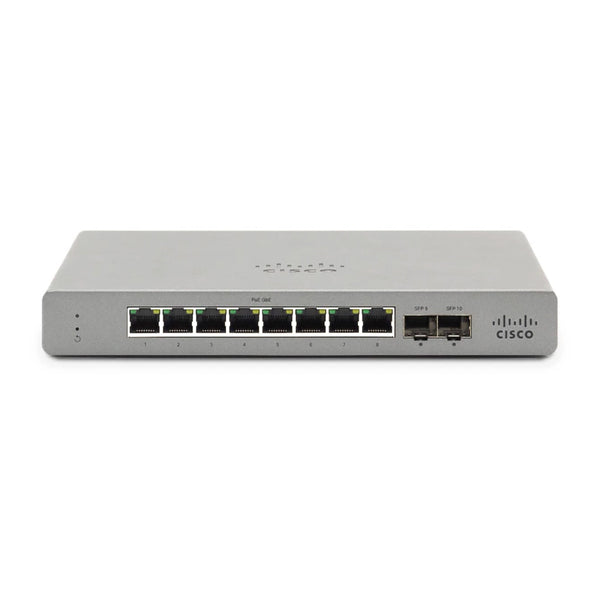 Meraki Go Cisco GS110-8P-HW-US 8-Port PoE Gigabit Network Switch with 2 SFP Slots Default Title
