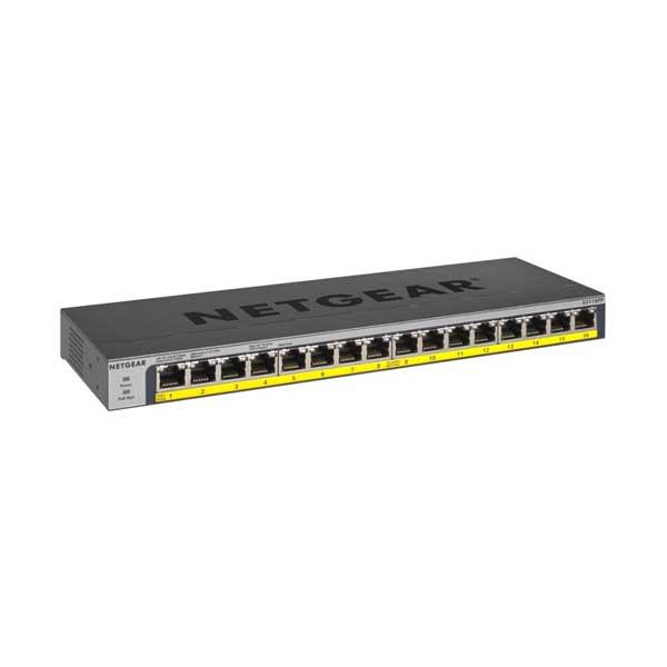 NETGEAR GS116PP-100NAS 16-Port 183W PoE/PoE+ Gigabit Ethernet Unmanaged Switch