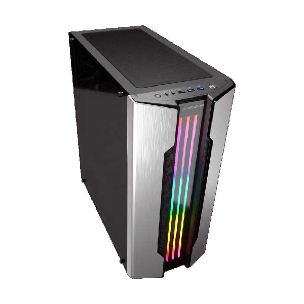 COUGAR Gemini S Silver ARGB Mid-Tower Case with Tempered Glass Cover and ARGB Lighting System