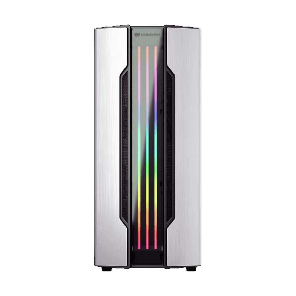 COUGAR Gemini S Silver ARGB Mid-Tower Case with Tempered Glass Cover and ARGB Lighting System
