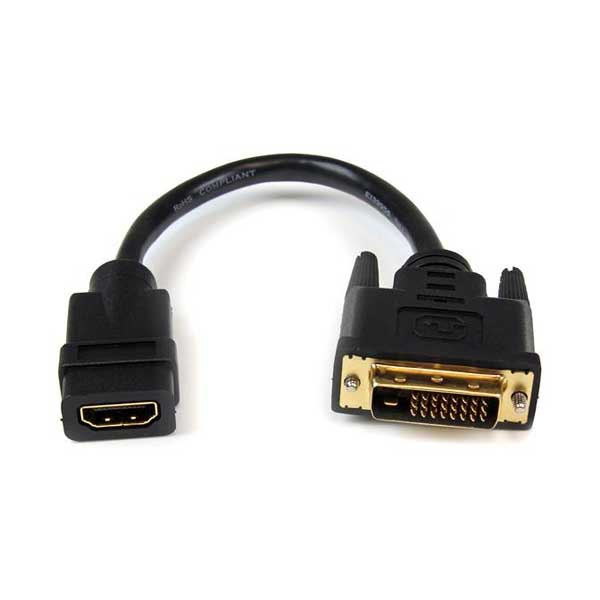 StarTech HDDVIFM8IN 8in HDMI Female to DVI-D Male Video Cable Adapter