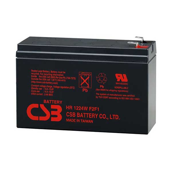 CSB 12V 6.4Ah SLA Battery w/ Pos=F2 & Neg=F1 Terminal