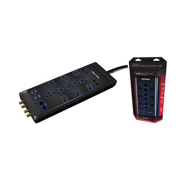 CyberPower Premium Series 12-Outlet Surge Protector & USB