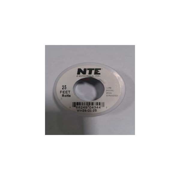 NTE Electronics 26AWG Hook Up Wire, Stranded, Tinned Copper, 300VAC, Brown, 25FT Roll Default Title
