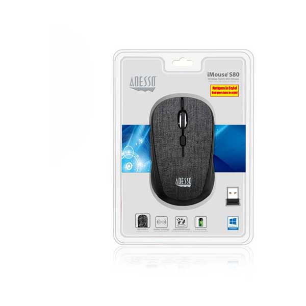 Adesso IMOUSE-S80B iMouse S80B Wireless Fabric Optical Mini Mouse