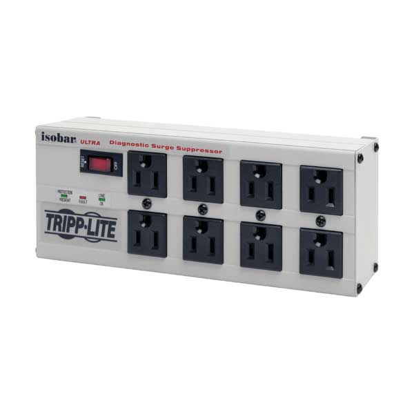 Tripp Lite Isobar 8-Outlet Surge Protector, 12 ft. Cord with Right-Angle Plug, 3840 Joules
