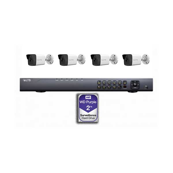 LT Security LTN08-4BL4M-2T 8-Channel 4K NVR Kit with 4x 4MP Mini Bullet IP Cameras and 2TB WD Purple Hard Drive