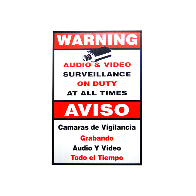 LT Security LTSIGNA 18" x 11" Bilingual CCTV Security Plastic Warning Sign