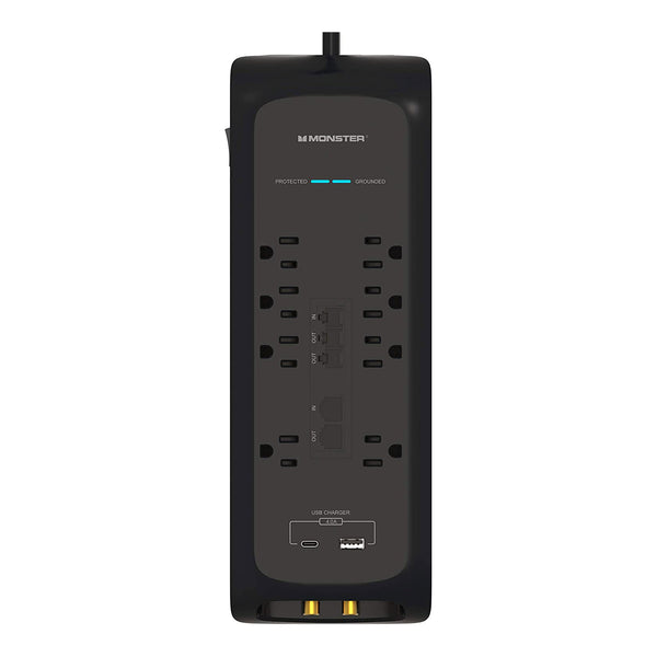 Monster Essentials Monster ME-5005 6ft 8-Outlet Power Strip Surge Protector with USB-C and USB-A Charging Ports Default Title
