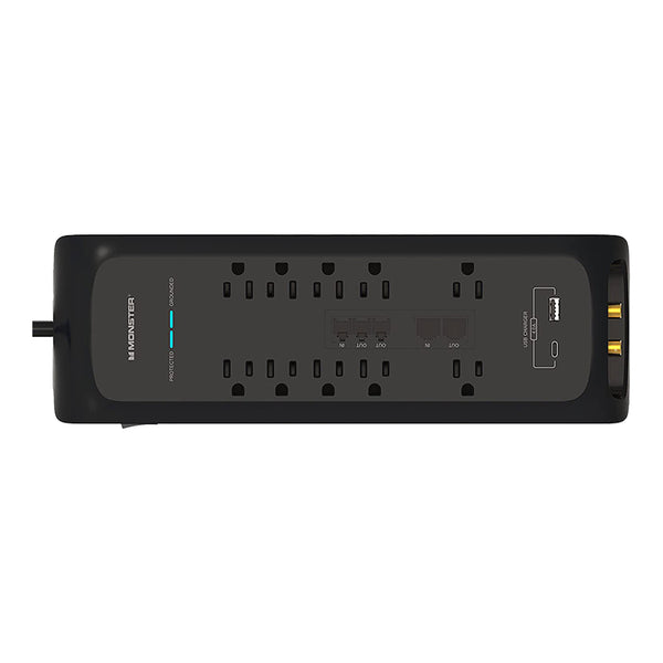 Monster Essentials Monster ME-5006 6ft 10-Outlet Power Strip Surge Protector with USB-C and USB-A Charging Ports Default Title
