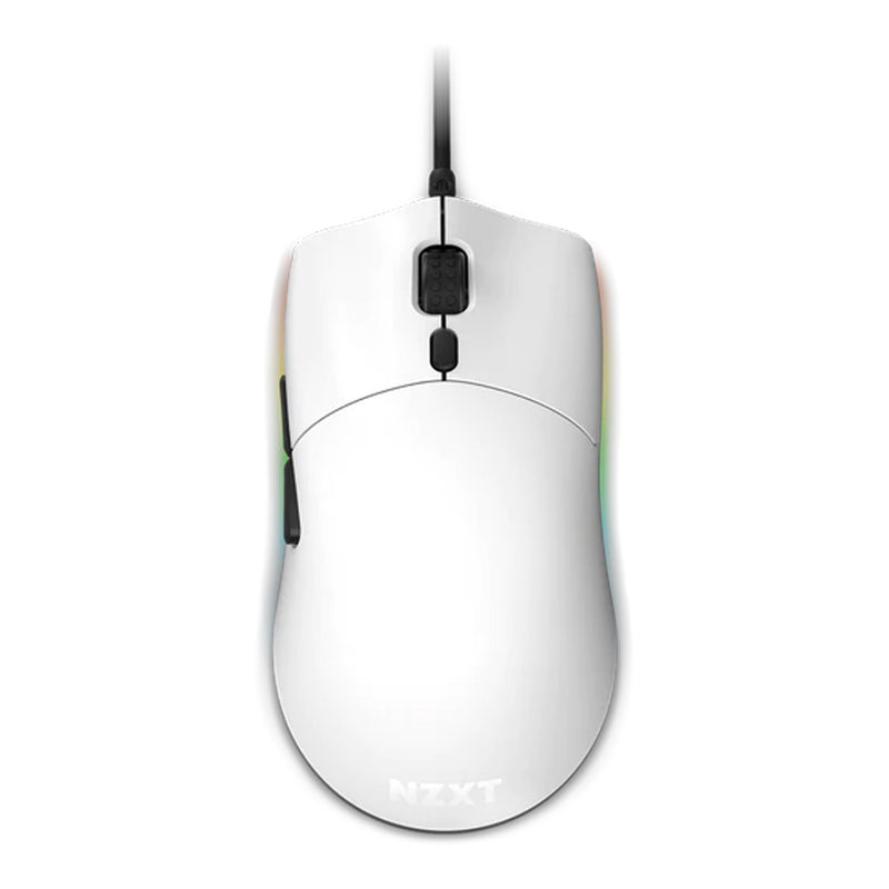 NZXT MS-1WRAX-WM Lift White RGB Lightweight Ambidextrous Mouse