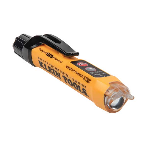 Klein Tools NCVT-3P 12V to 1000V AC Dual Range Non-Contact Voltage Tester with Flashlight