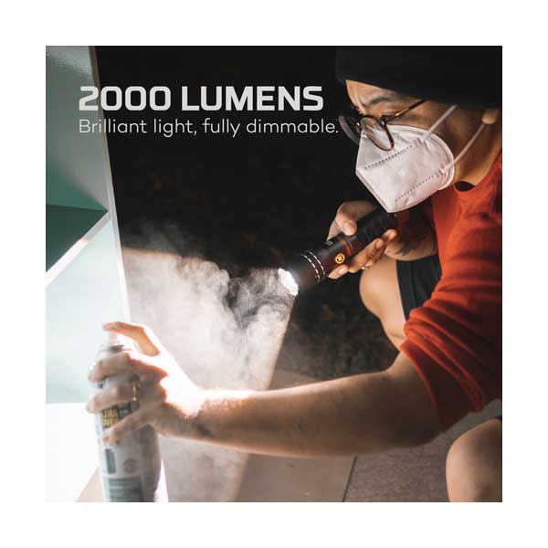 NEBO NEB-WLT-1003 SLYDE KING 2K Lumen Rechargeable Flashlight with 500 Lumen Work Light