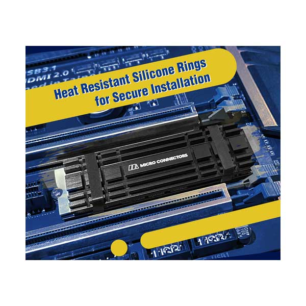Micro Connectors NGFFM2-HS804-BK Black M.2 NVMe SSD 5mm Low-Profile Heat Sink