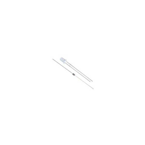 NTE Electronics 3mm Red Water Clear Lens LED Indicators and 1/8W 220 Ohm Resistors 25-pieces