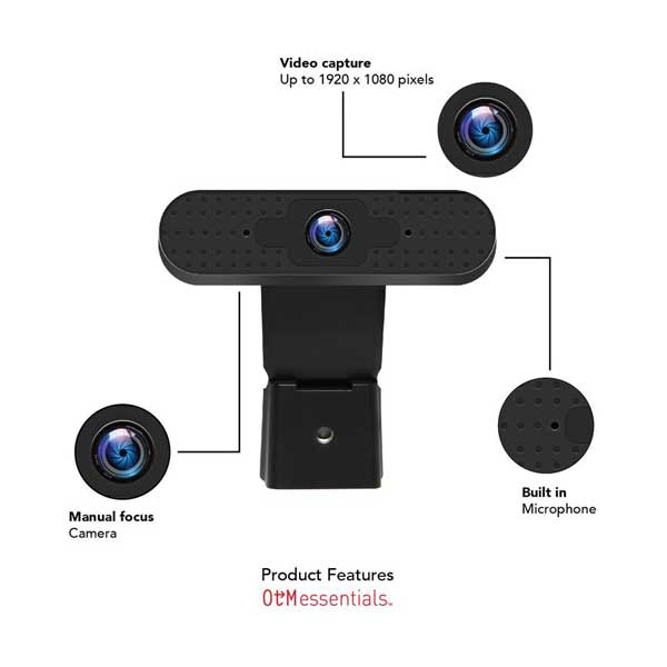 OTM Essentials OB-AKK 1080p  Full HD USB Webcam with Built-In Microphone
