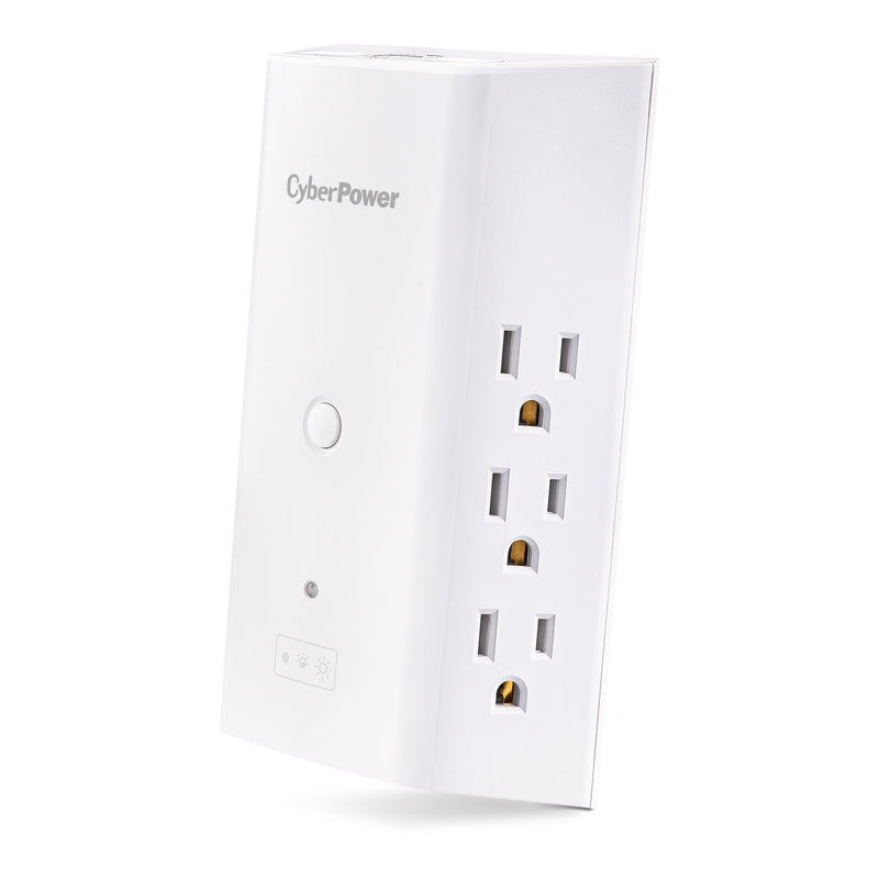 CyberPower P6WUCL 6-Outlet Wall Tap with 3 USB Ports and Night Light