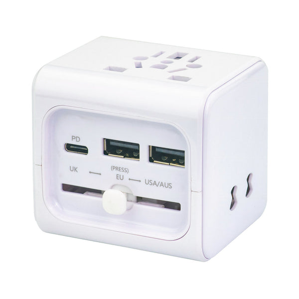 QVS QVS PA-C5 Premium World Travel Power Adapter with USB-C & Dual-USB Charger Ports Default Title
