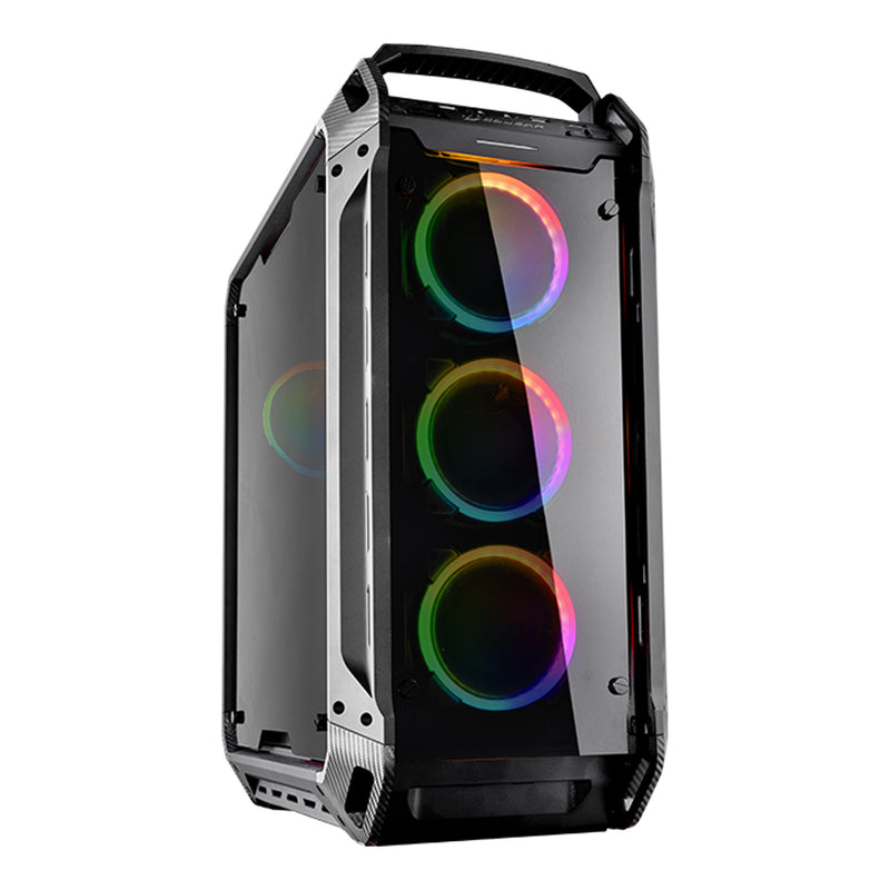 COUGAR PANZER EVO RGB Black LED Tempered Glass Full-Tower ATX Gaming Case with Lighting Remote Control and 4x Vortex ARGB 120mm Fans