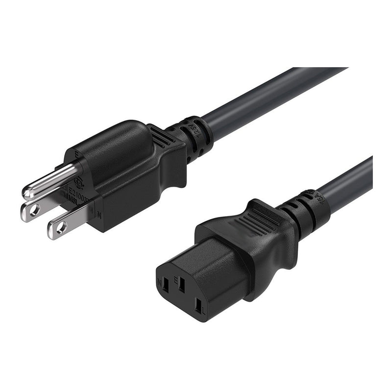 SR Components PC6 6ft 18AWG 10A 125V Black  NEMA 5-15P to C13 Computer Power Cable
