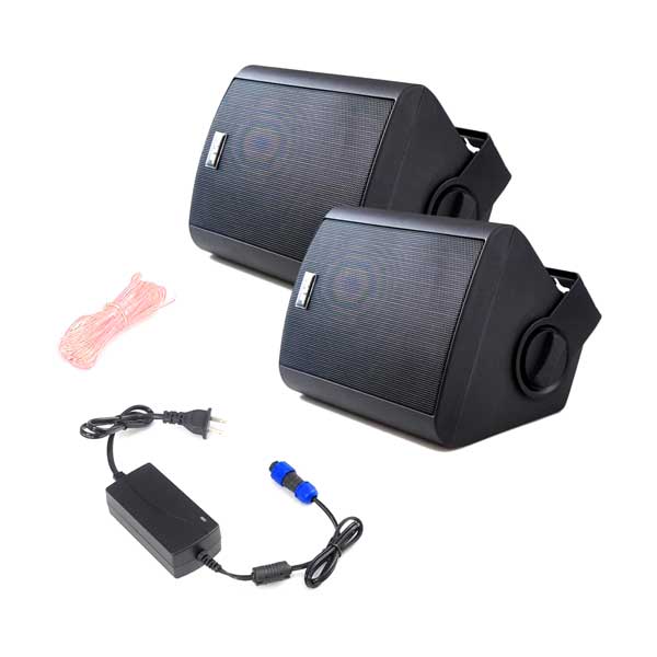 Pyle PDWR52BTBK 5.25" Black Indoor/Outdoor Wall Mount Bluetooth Speakers