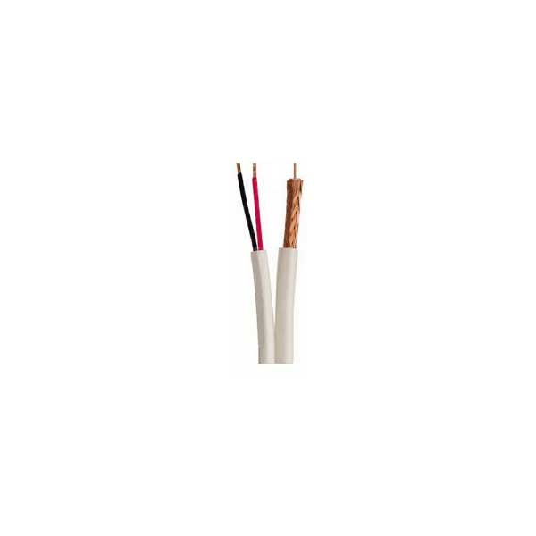 RG 59/U BC Plenum Rated CCTV Siamese Cable 1 ft. (75ˆ, 20 AWG, 95% BC, 2 Conductor 18 AWG)