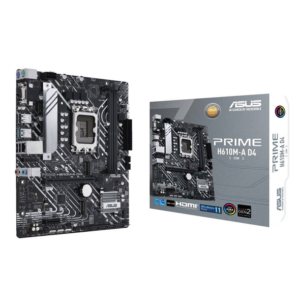 ASUS ASUS PRIME H610M-A D4-CSM Intel H610 LGA1700 Micro ATX Desktop Motherboard Default Title
