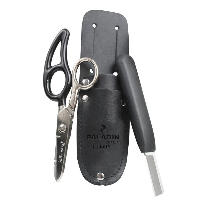 Paladin Tools PT-K01A Electrician Knife & Splicing Scissors Combo Tool Kit with Carry Case