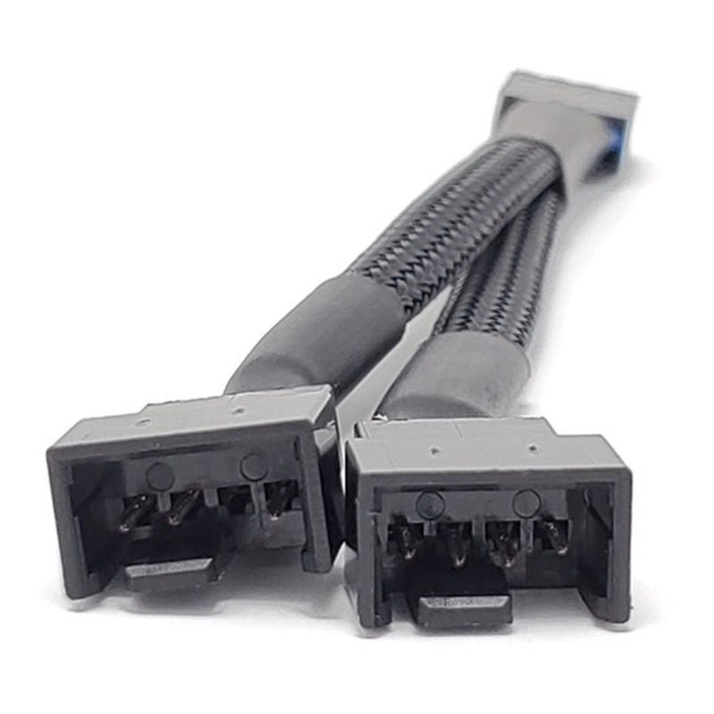 Micro Connectors PWM-102BK Black 1 to 2 Sleeved PWM Fan Splitter Cable