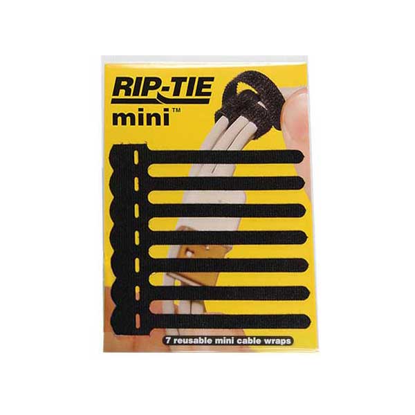 Rip-Tie Q-35-007-BK 1/4" x 3.5" Black Rip-Tie Mini Cable Wrap 7-Pack