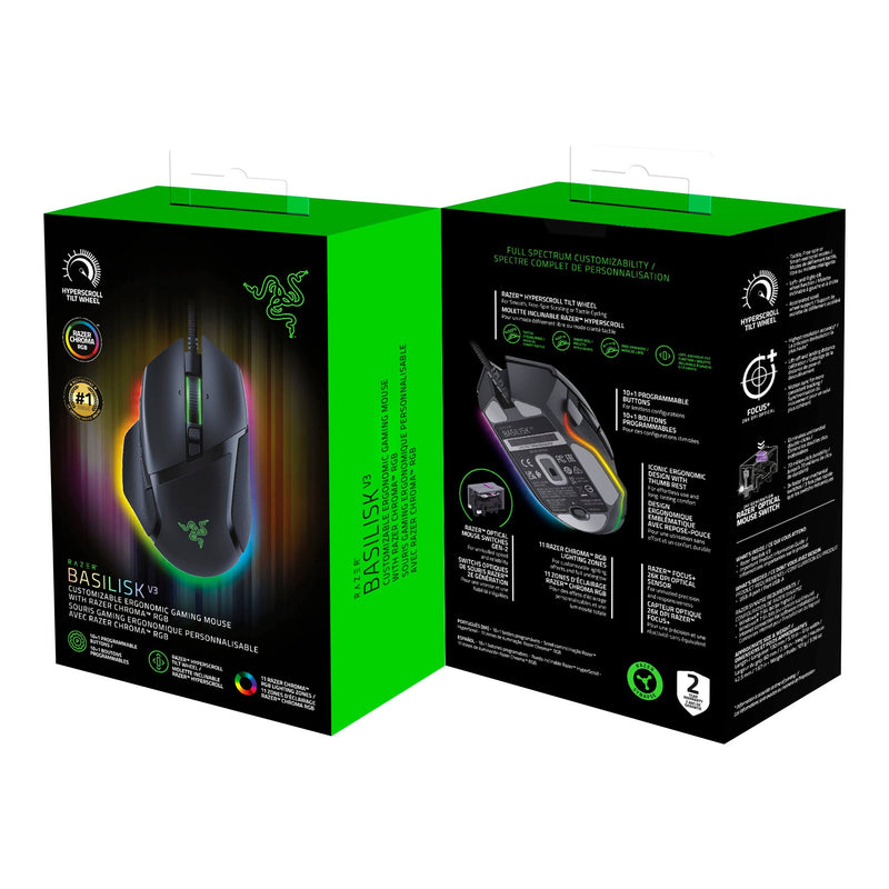 Razer RZ01-04000100-R3U1 Basilisk V3 Customizable Wired Gaming Mouse with Razer Chroma RGB