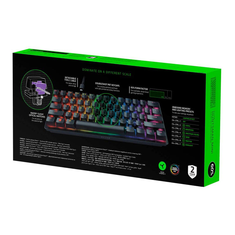 Razer RZ03-03390500-R3U1 Black Huntsman Mini Gaming Keyboard with Clicky Optical Switches