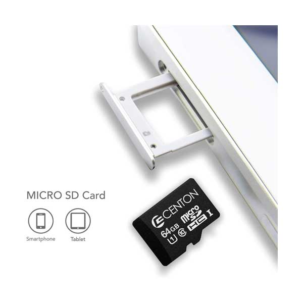 Centon S1-MSDXU1-64G 64GB MicroSDXC UHS1 Class 10 Flash Memory Card with Adapter