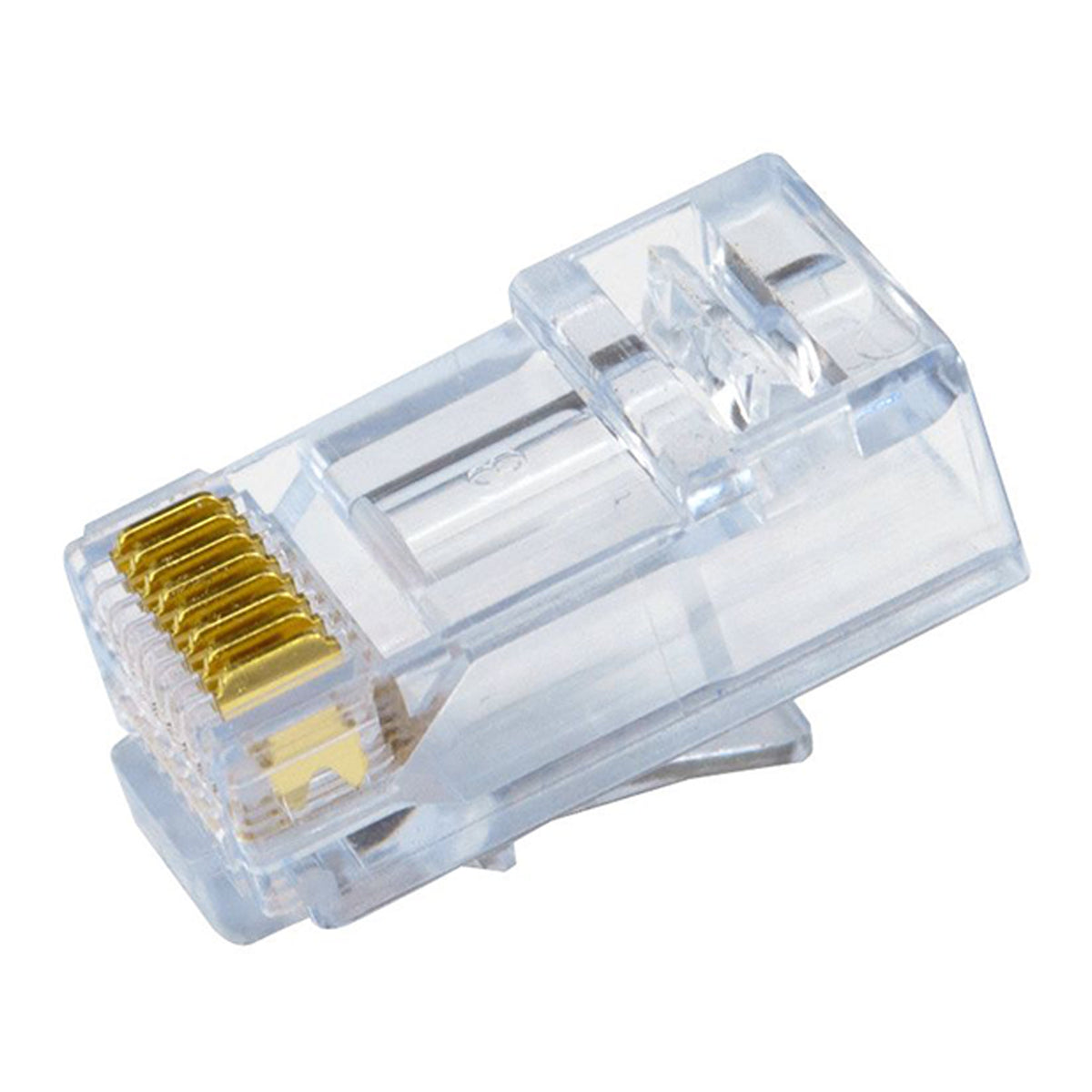Simply45 S45-1500 CAT5e UTP Unshielded Pass-Through Blue Tint RJ45 Modular Plug 100-Piece Jar