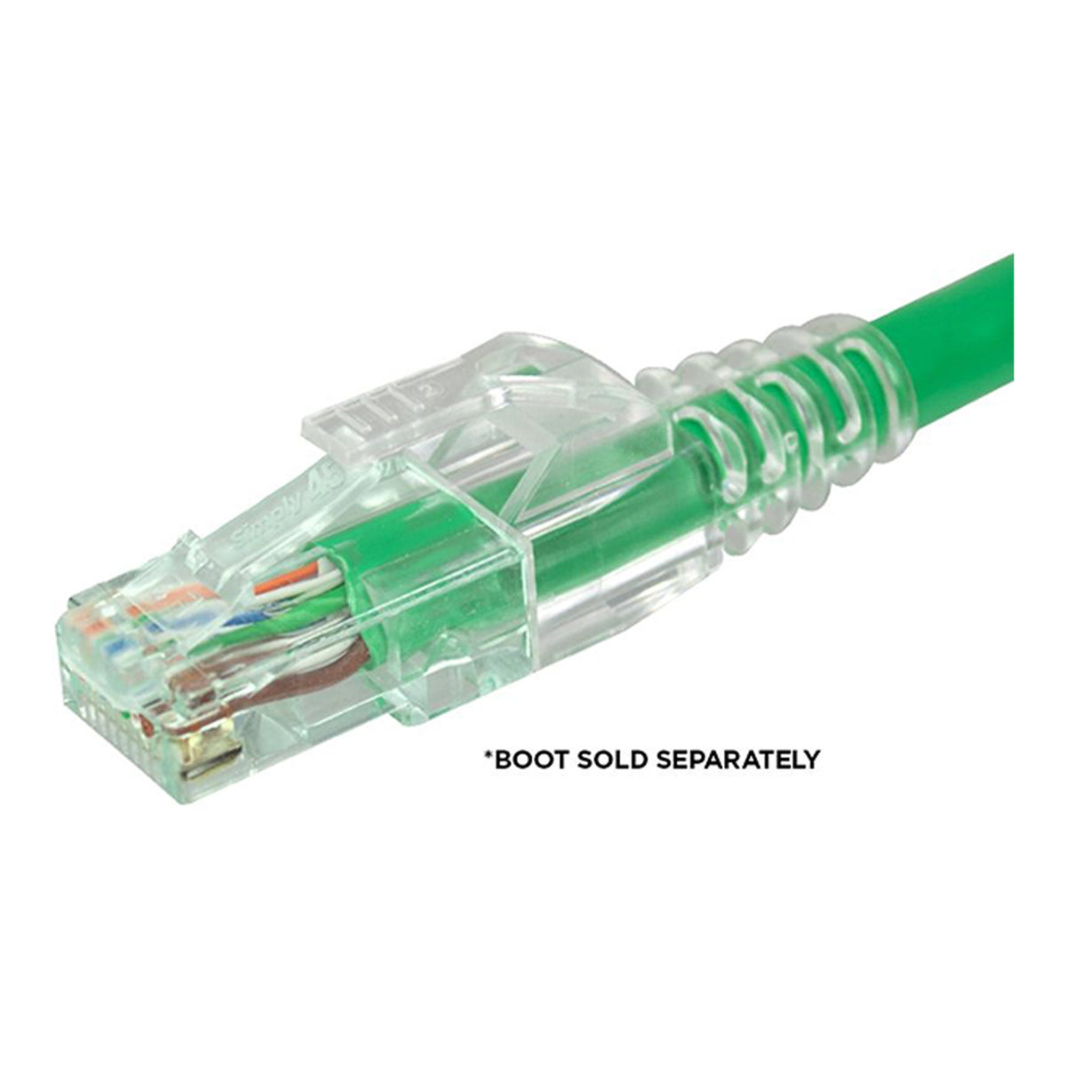 Simply45 S45-1601 CAT6 UTP Unshielded Pass-Through Green Tint RJ45 Modular Plug 50-Piece