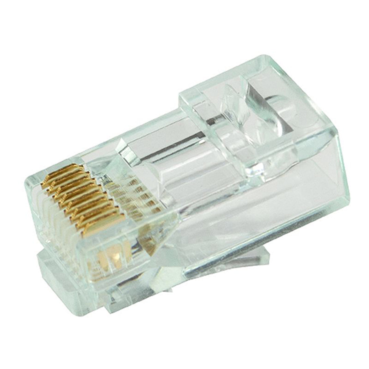 Simply45 S45-1601 CAT6 UTP Unshielded Pass-Through Green Tint RJ45 Modular Plug 50-Piece