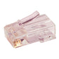 Simply45 S45-1700 CAT6/6a UTP Unshielded Pass-Through Hi/Lo Stagger Red Tint RJ45 Modular Plug 100-Piece Jar