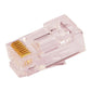 Simply45 S45-1700 CAT6/6a UTP Unshielded Pass-Through Hi/Lo Stagger Red Tint RJ45 Modular Plug 100-Piece Jar