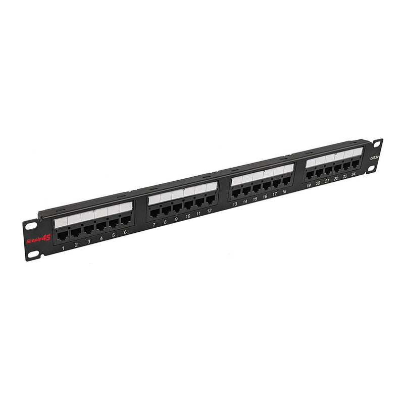 Simply45 S45-2524 24-Port 1RU Loaded CAT5e UTP 110 Style Patch Panel