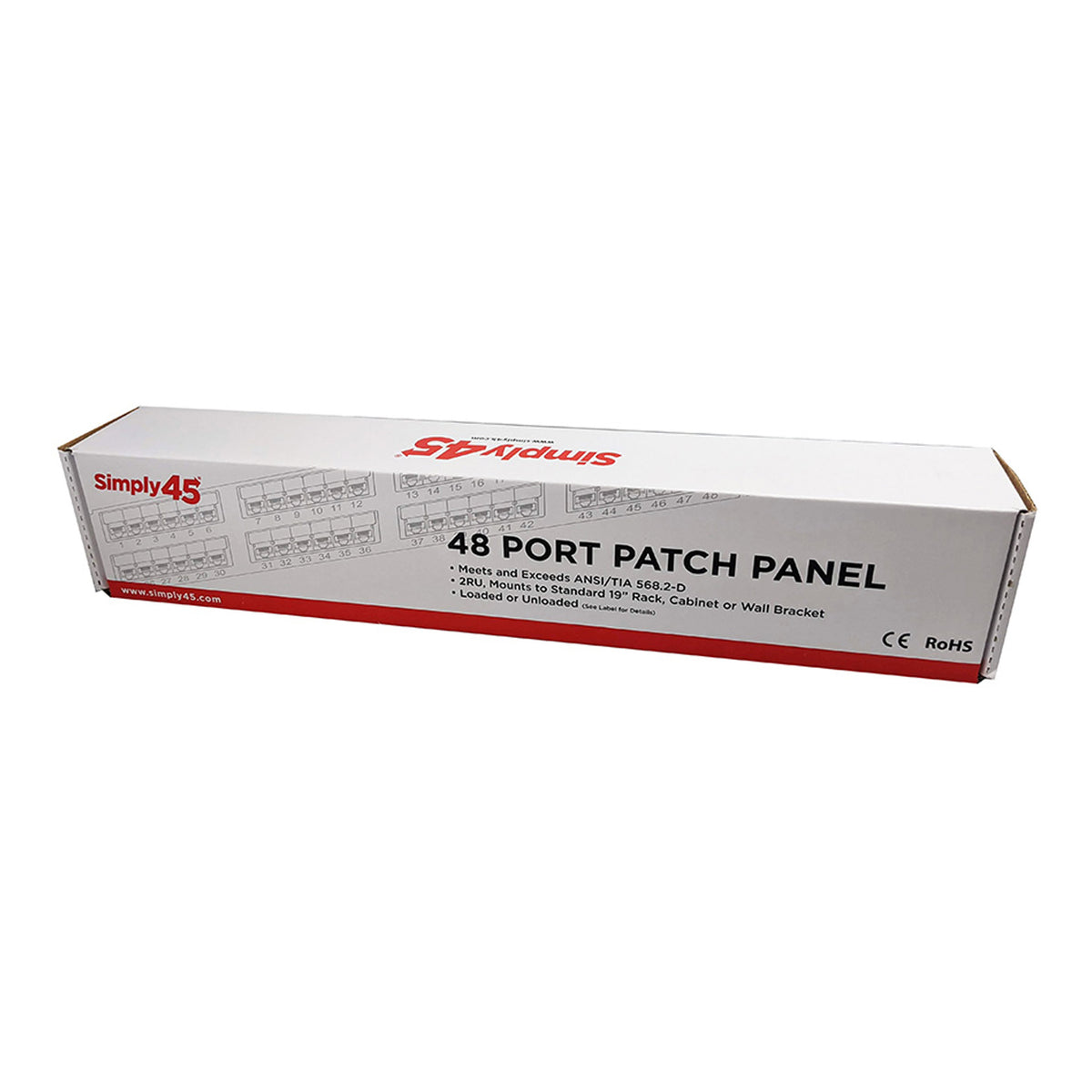 Simply45 S45-2548 48-Port 2RU CAT5e UTP Loaded Patch Panel