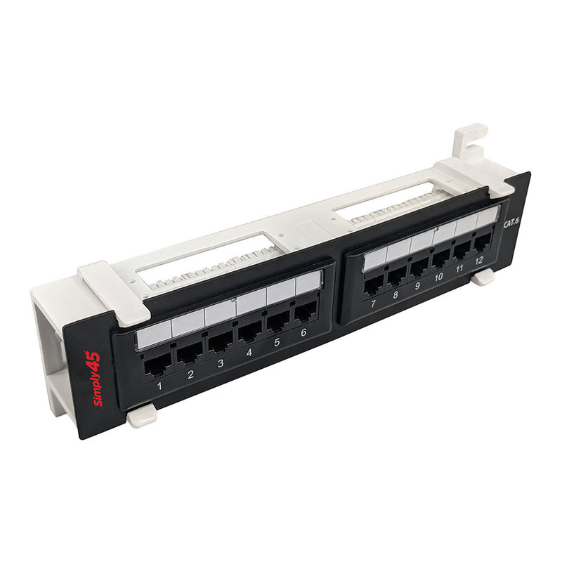 Simply45 S45-2612 12-Port Wall Mount Cat6 UTP Patch Panel
