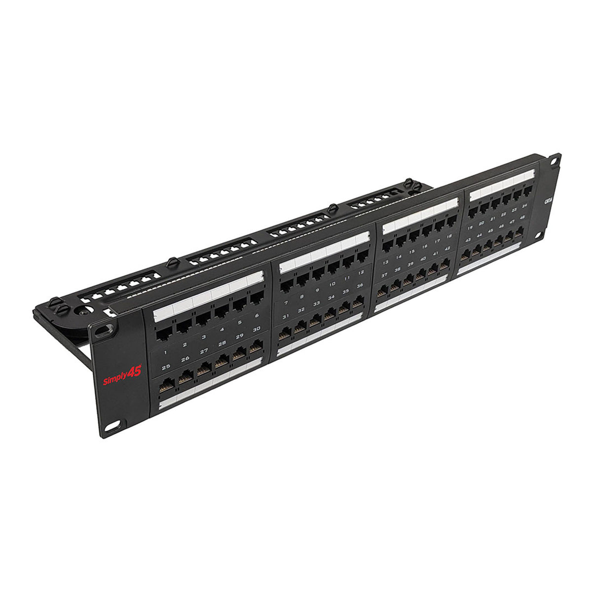 Simply45 S45-2648 48-Port 2RU Loaded UTP CAT6 110 Style Patch Panel