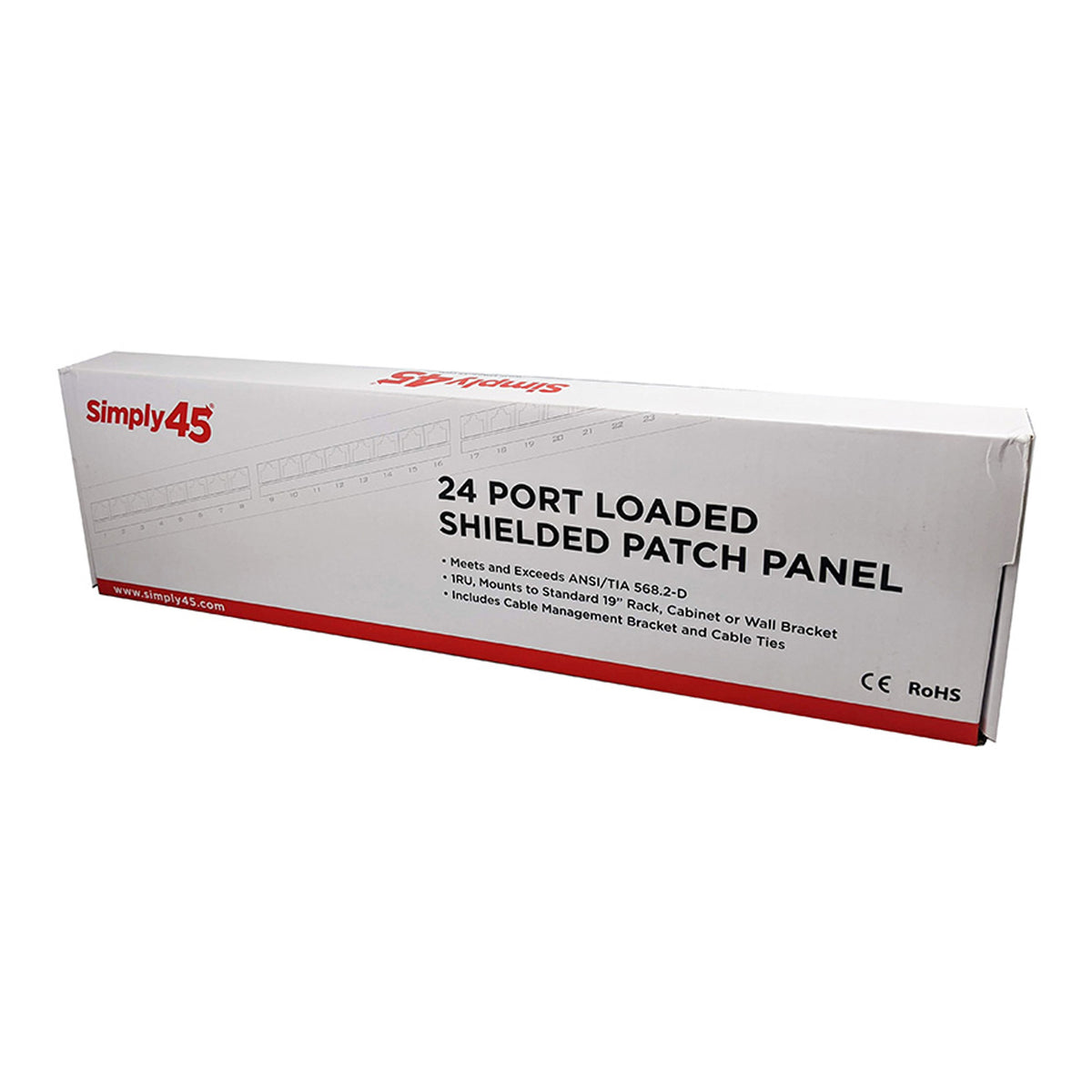 Simply45 S45-2724S 24-Port 2RU CAT6 UTP Loaded 110 Style Patch Panel