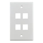 S45-3204W 4-Port Single Gang White Keystone Wall Plate