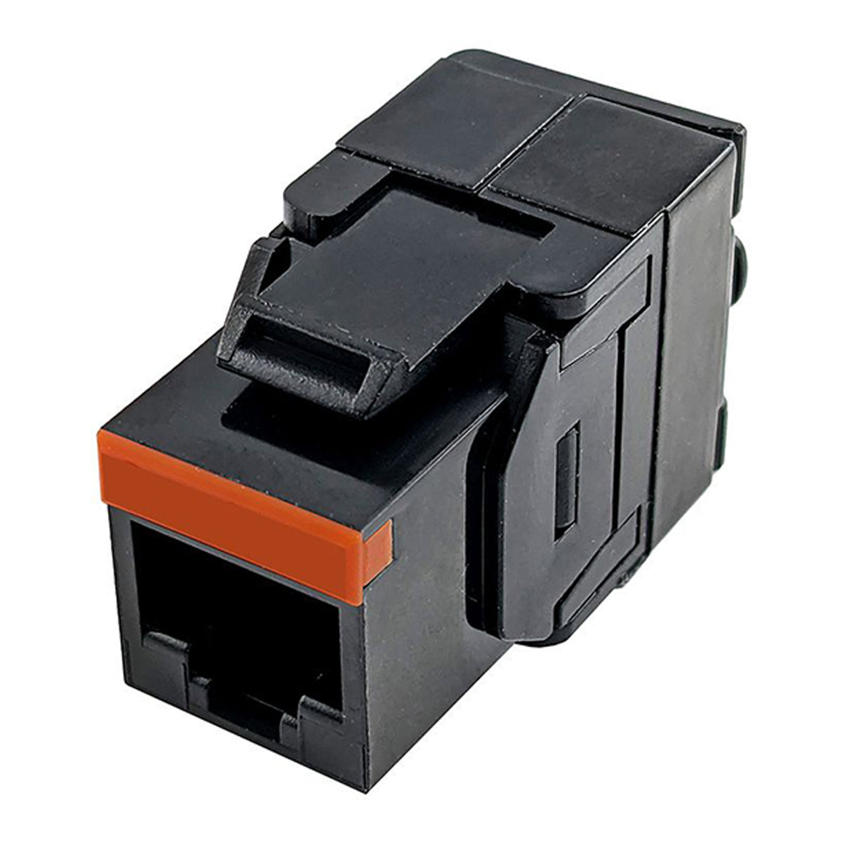 Simply45 S45-3500B CAT5e UTP 180° Black Toolless Keystone Jack with 6-Color Snap-On ID Bars