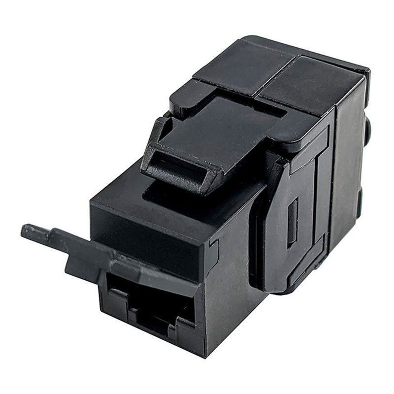 Simply45 S45-3500B CAT5e UTP 180° Black Toolless Keystone Jack with 6-Color Snap-On ID Bars