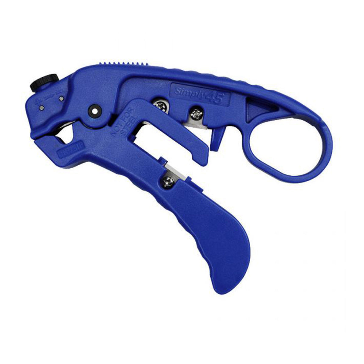 Simply45 S45-S01BL Blue Adjustable LAN Cable Stripper for Shielded & Unshielded Cat7a/6a/6/5e