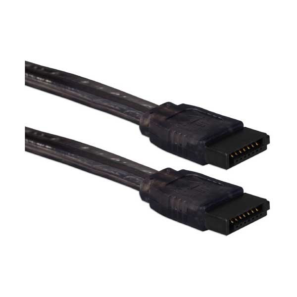 QVS SATAUV-24BK 24-Inch UV Black Internal SATA 3Gbps Data Cable