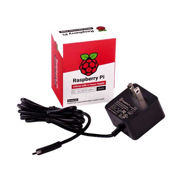 Raspberry Pi 4 SC0218 Model B Black 5.1V 3A USB-C Official Power Supply