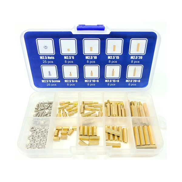 Micro Connectors Micro Connectors SCW-114PC 114-Piece Assorted M2.5 Standoff Kit for Raspberry Pi and Single Boards Default Title
